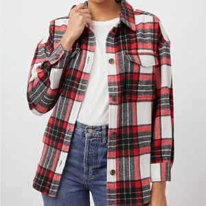 Rails Turner Shirt Jacket Ivory Crimson Jet M